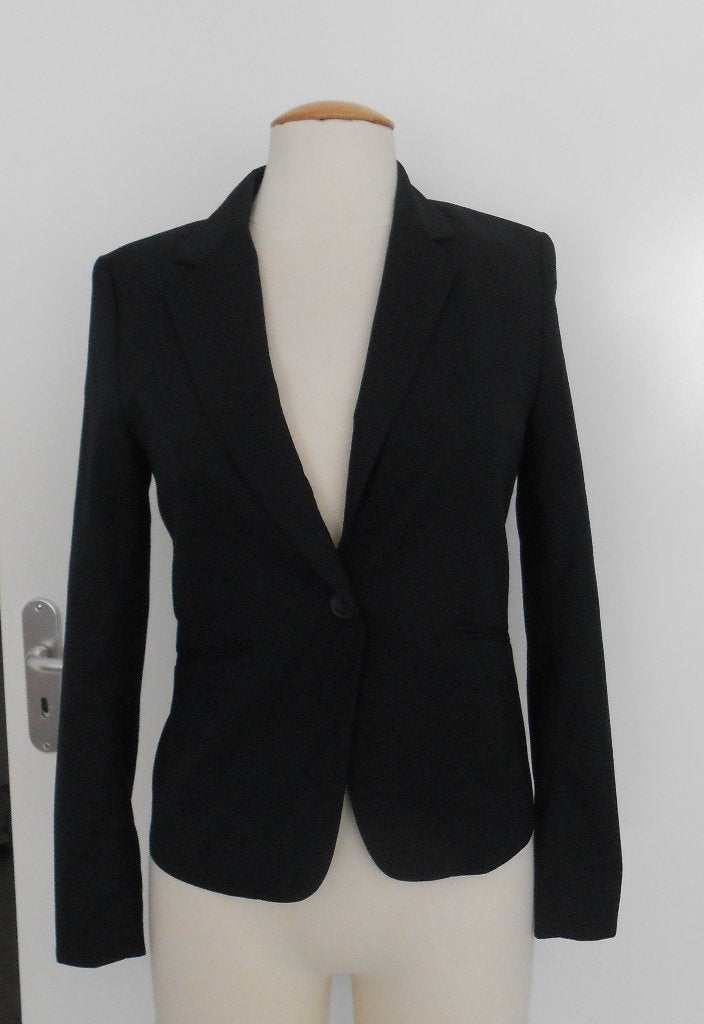 H&M blazer donkerblauw mt 36, H&M, Blauw, Ophalen of Verzenden, Zo goed als nieuw