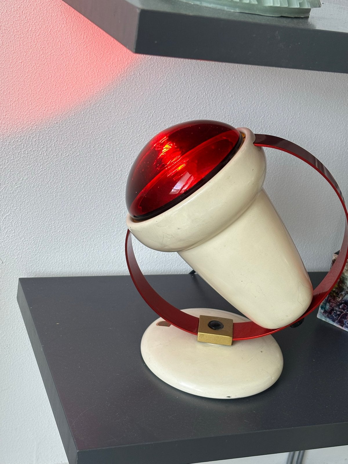 Vintage Philips Infrarood Warmtelamp - Rood Glas, Ophalen of Verzenden
