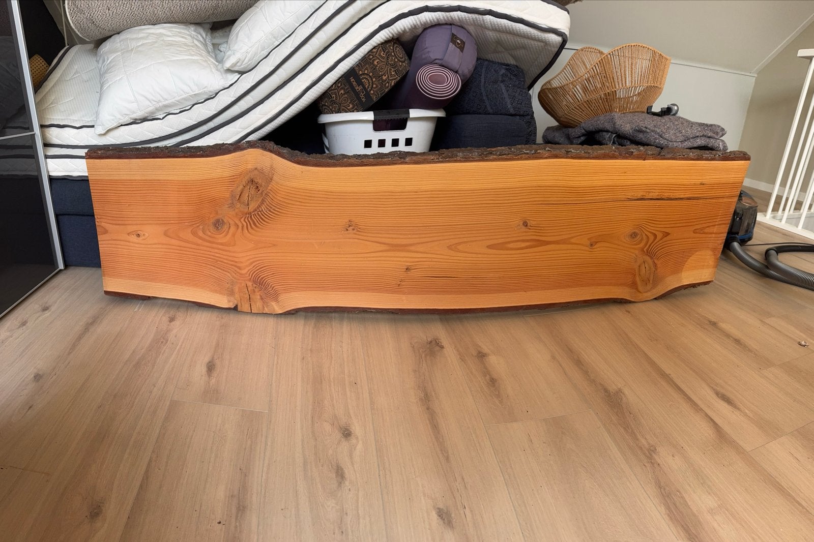Boomstam blad 202x50x5cm voor bureau/bar, Doe-het-zelf en Verbouw, Hout en Planken, Ophalen, Gebruikt, 200 tot 250 cm, Plank