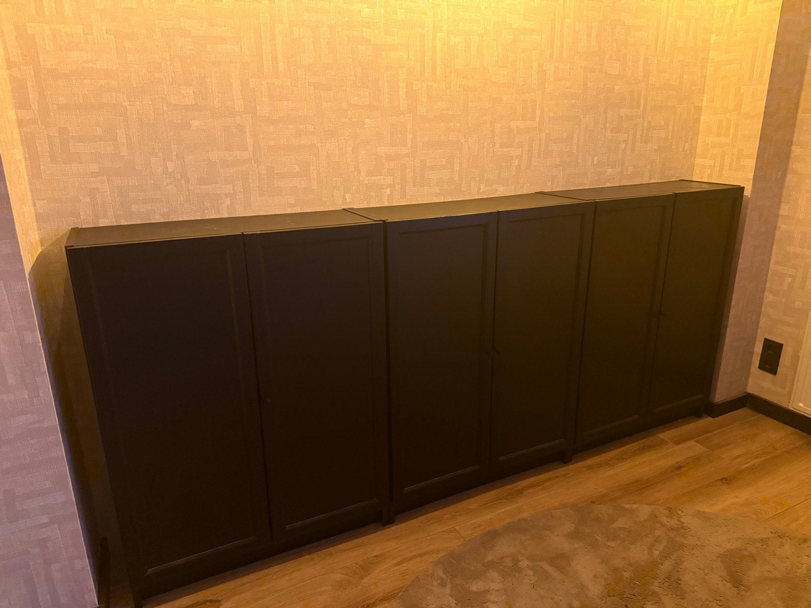 IKEA Billy kast met Oxberg deurtjes - Zwart eikenpatroon, Ophalen, Gebruikt, 100 tot 150 cm, 50 tot 100 cm