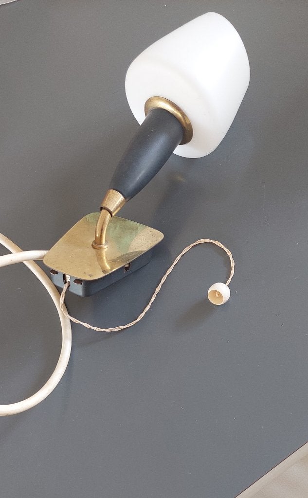 lampje vintage Mid-cententury modern jaren 50-60, Ophalen, Gebruikt, Glas, E14 (klein)