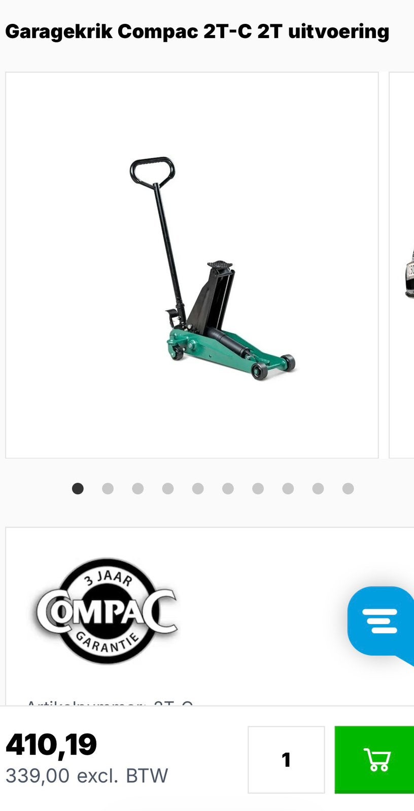 Professionele garage krik., Tuin en Terras, Grasmaaiers, Ophalen, Zo goed als nieuw, 50 cm of meer