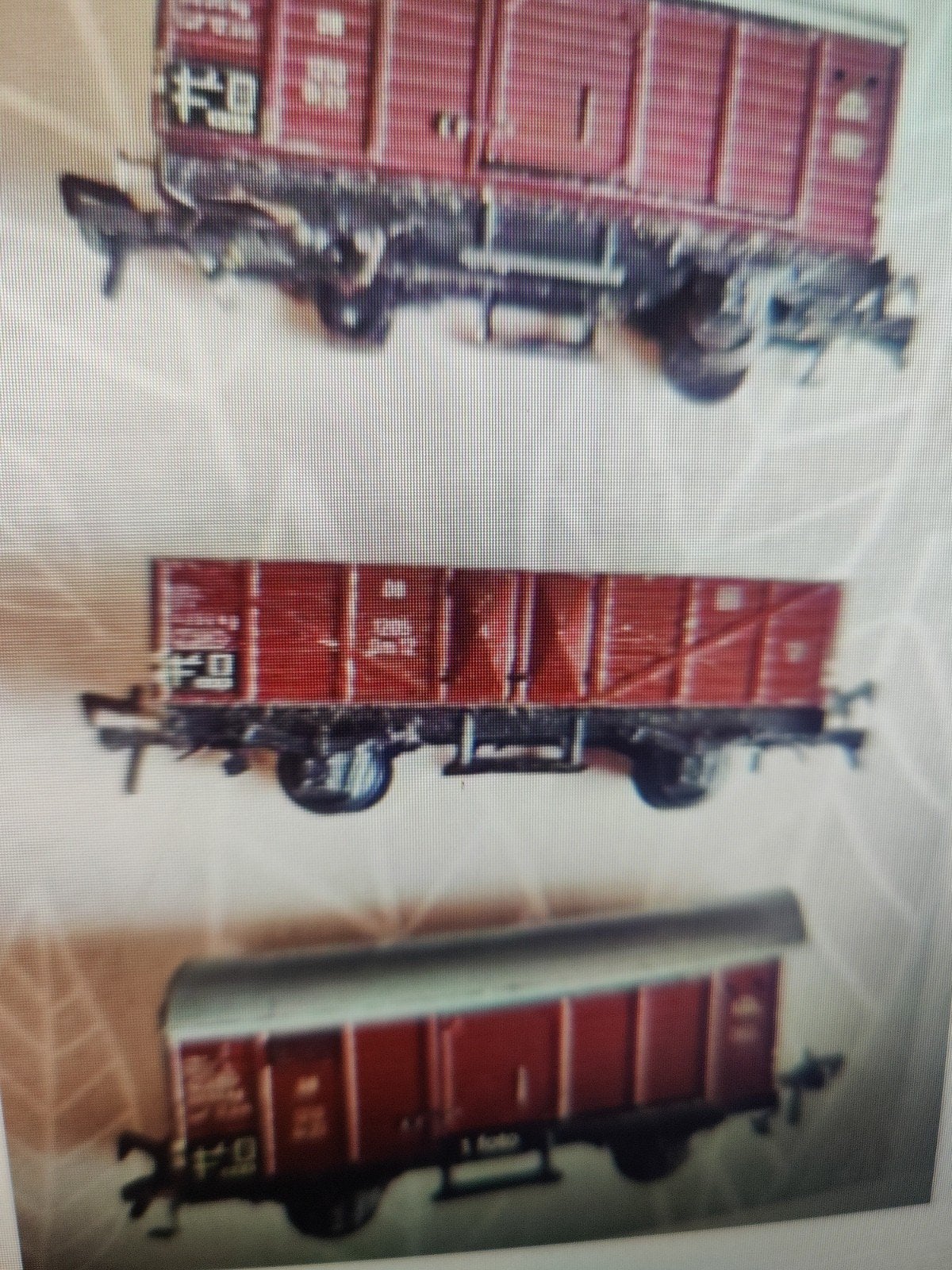 Drie wagons Fleischmann HOspoor, Gebruikt, Gelijkstroom, Fleischmann, Wagon