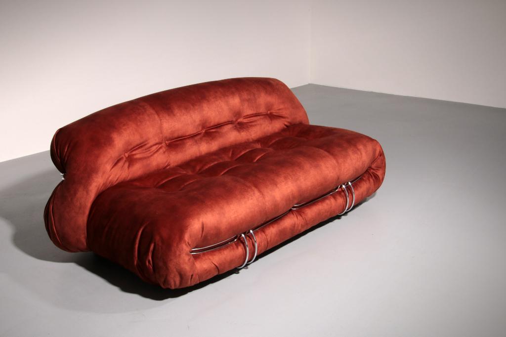 Soriana Sofa by Afra and Tobia Scarpa for Cassina 1970s, Tweepersoons, Ophalen of Verzenden, Zo goed als nieuw, Rechte bank