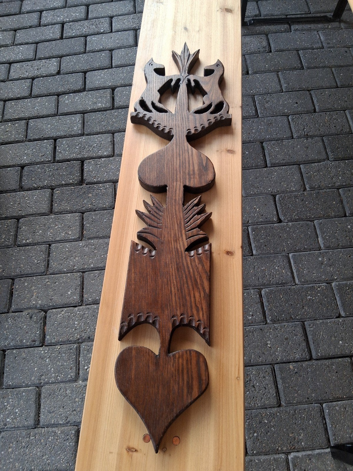 Uniek handgesneden houten  gevelteken, Ophalen, Overige onderwerpen, 50 - 100 cm, Handgemaakt