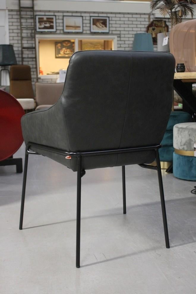 2 luxe eetkamerstoelen JOLLY Jess metaal leer armleuningen, Ophalen, Nieuw, Leer, Vijf, Zes of meer stoelen