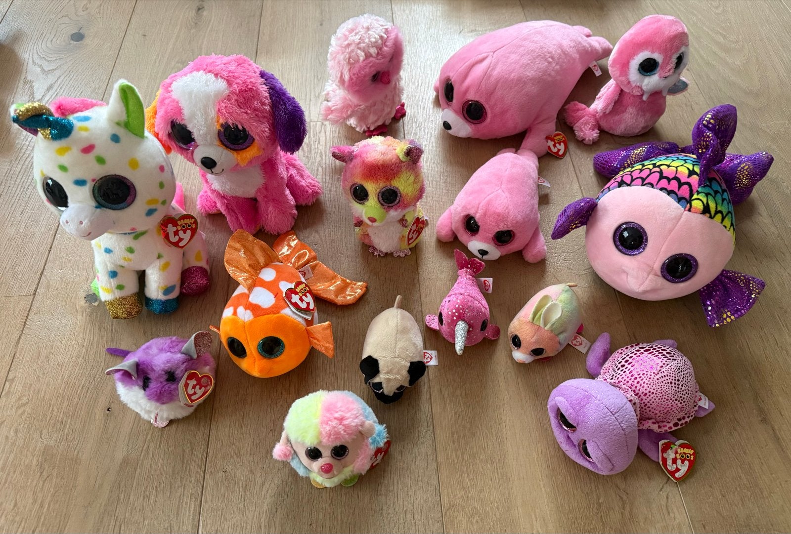 Grote collectie nieuwe Ty knuffels - diverse dieren, Ophalen, Eenhoorn, Nieuw, Met label