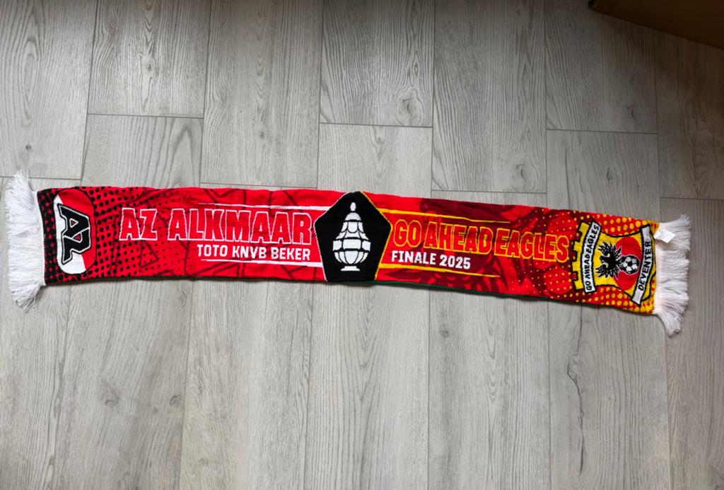 KNVB Bekerfinale Sjaal AZ Alkmaar Go Ahead Eagles 2025, Ophalen of Verzenden, Nieuw, AZ, Vaantje of Sjaal