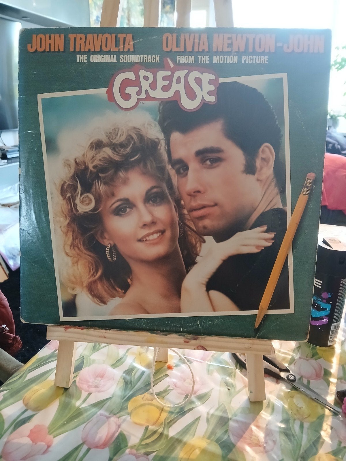 Grease Soundtrack LP - John Travolta & Olivia Newton-John, LP, Film en Theater, Gebruikt, Ophalen of Verzenden