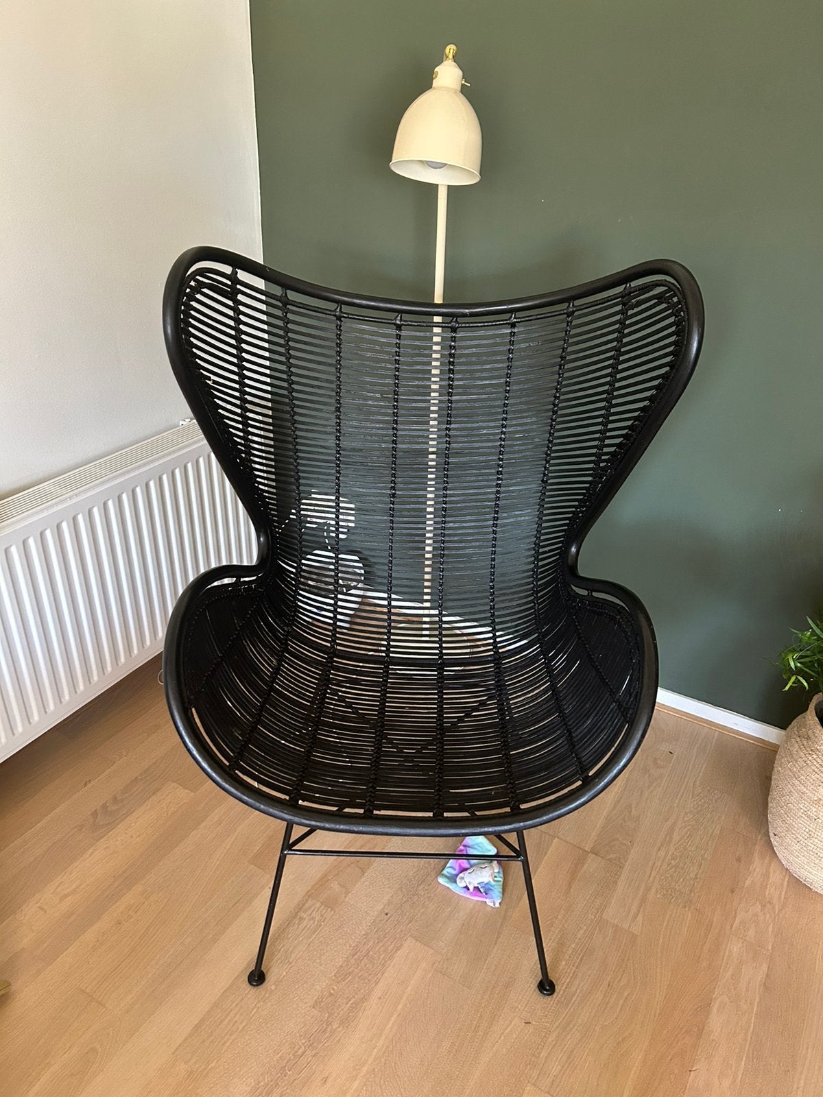 Vlinderstoel HK Living zwart, Huis en Inrichting, Stoelen, Ophalen, Zo goed als nieuw, Zwart, Eén