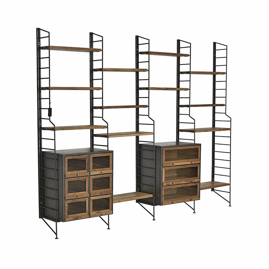 Industriële Boekenkast met Apothekersblokken - Aanpasbaar, Ophalen, Gebruikt, 200 cm of meer, Metaal