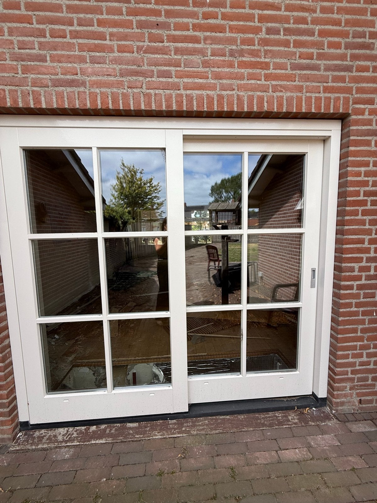 Schuifpui hardhout met onderdorpel, 215x230 cm, Ophalen, Schuifdeur, Hout, 120 cm of meer