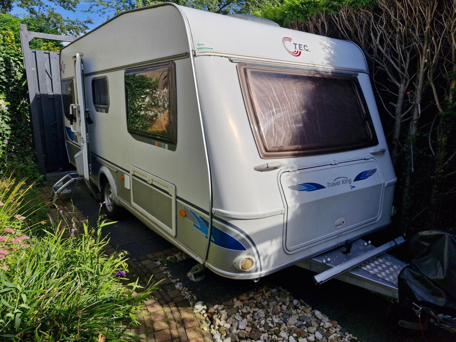 TEC Travel King 490K1 TETK 470TE met mover en 2xvoortent, T.E.C., Schokbreker, Treinzit, 750 - 1000 kg