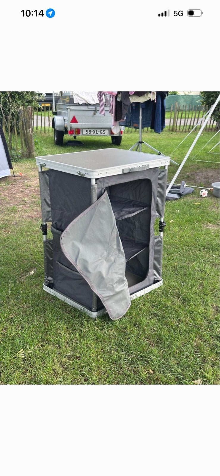Campinglife Quick Opvouwbare Campingkast met Tafelblad, Ophalen, Zo goed als nieuw