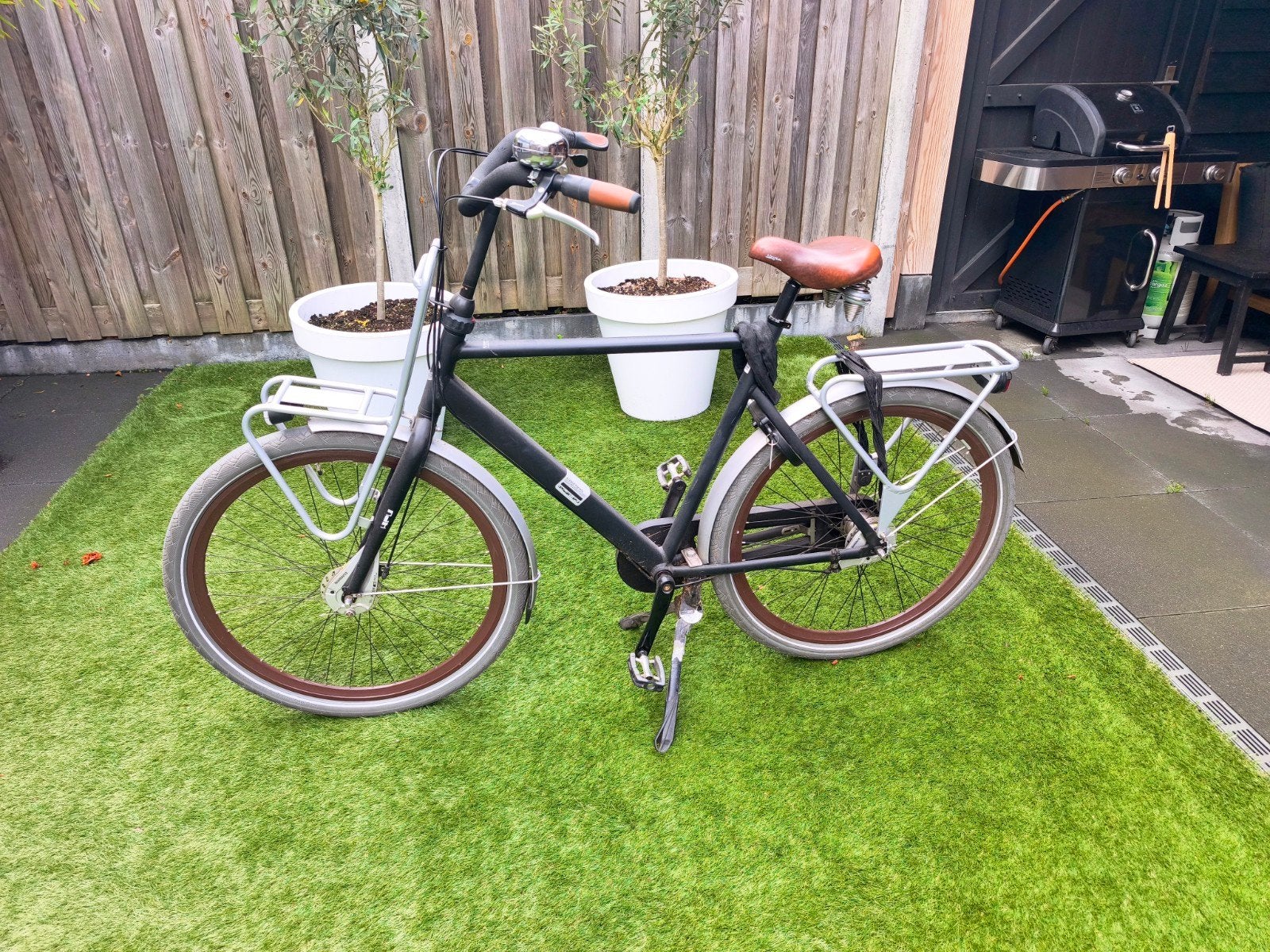 Cortina HPV Urban herenfiets zwart/bruin, Fietsen en Brommers, Ophalen, Gebruikt, Overige merken