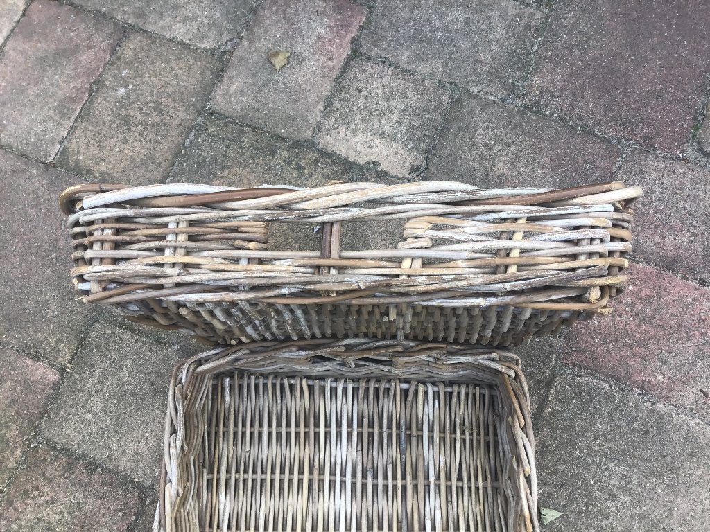 2 Rotan brood/etalage manden, Ophalen, Overige typen, Vierkant, Zo goed als nieuw