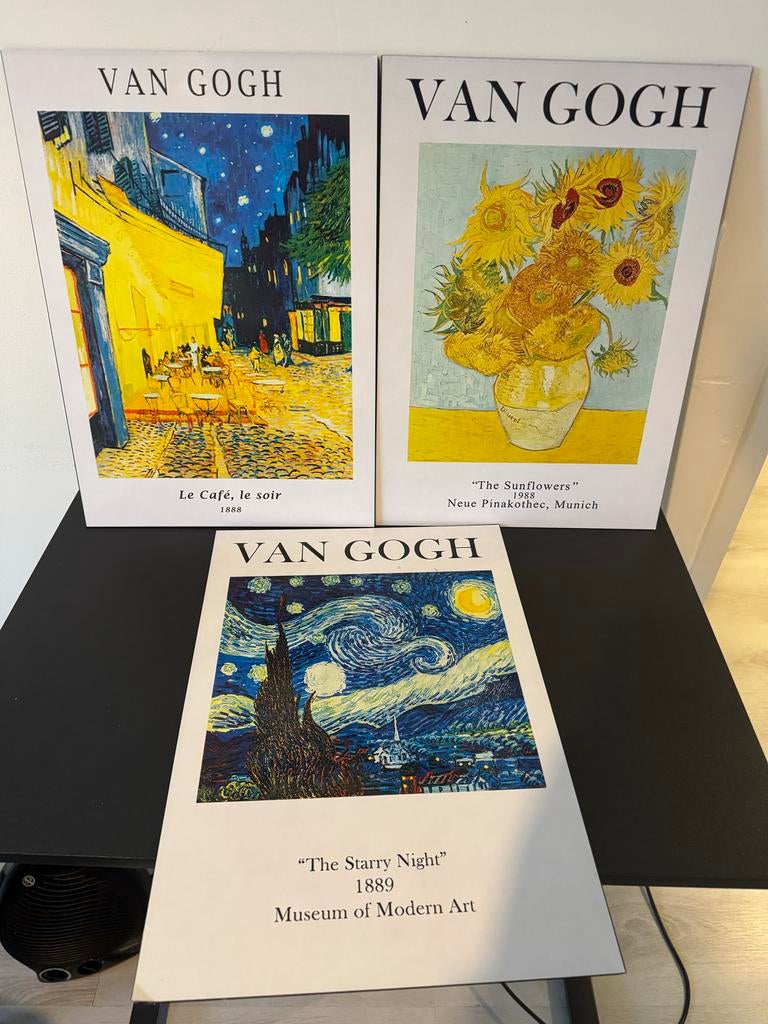 Van Gogh Lijsten - Café, Zonnebloemen, Sterrennacht, Ophalen, Zo goed als nieuw