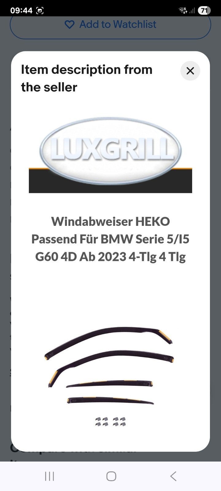 Raamspoilers HEKO voor BMW 5 Serie/i5 G60 4D vanaf 2023, Auto-onderdelen, Ophalen of Verzenden, Nieuw, BMW