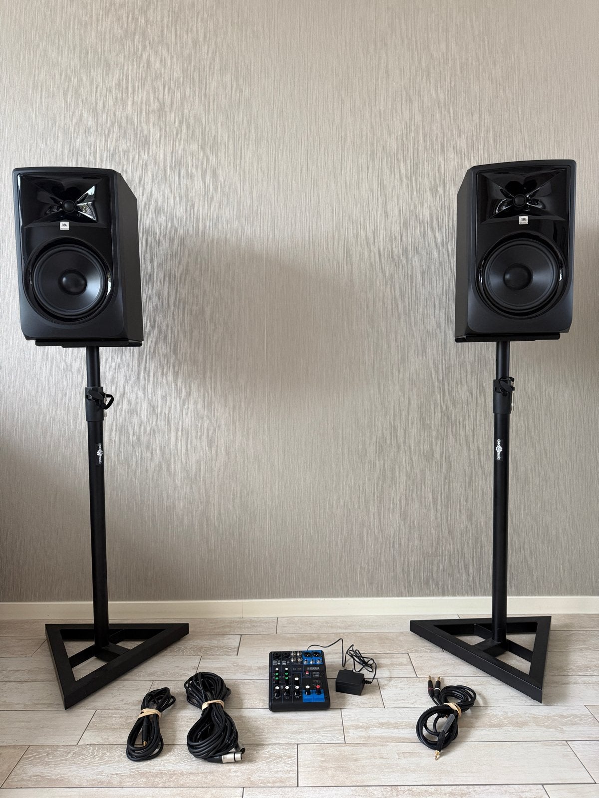 JBL 308P MkII Studio Monitoren met kabels en tassen, Ophalen of Verzenden, Zo goed als nieuw, Minder dan 500 watt, P.A.