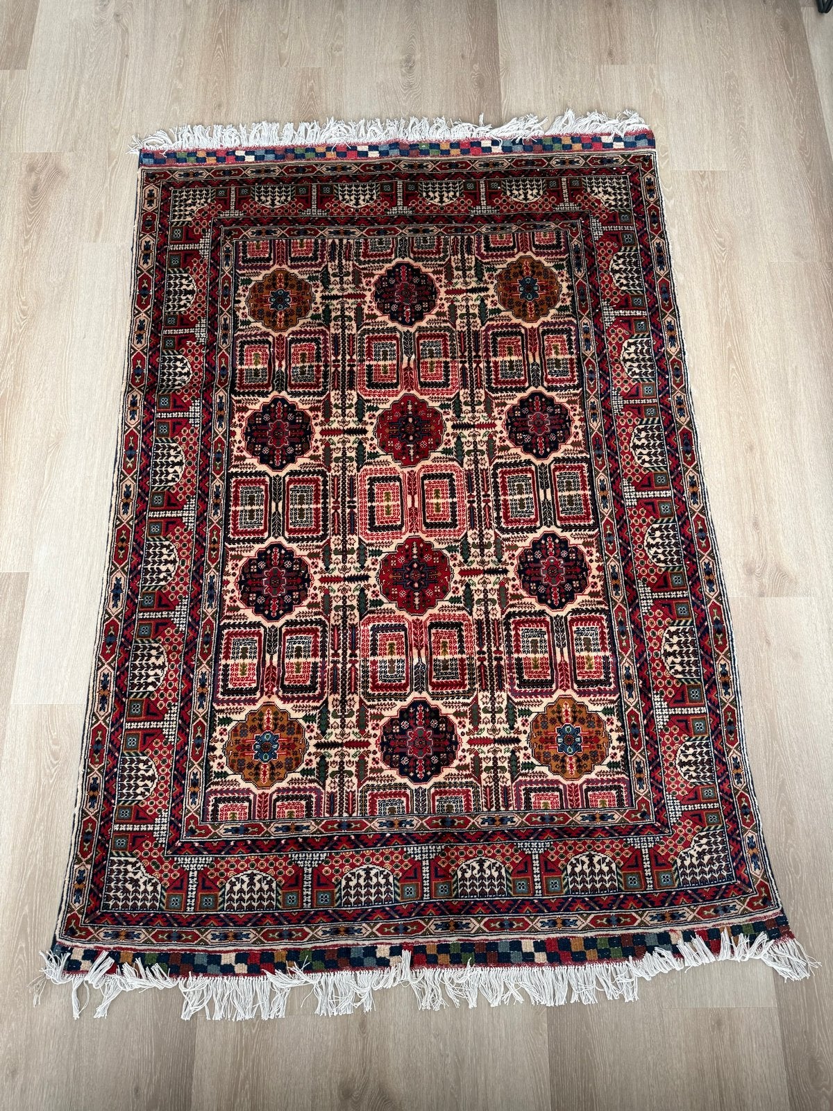 Authentiek Perzisch handgeknoopt tapijt - Nieuw - 100% wool, 100 tot 150 cm, Ophalen of Verzenden, Rechthoekig, Rood