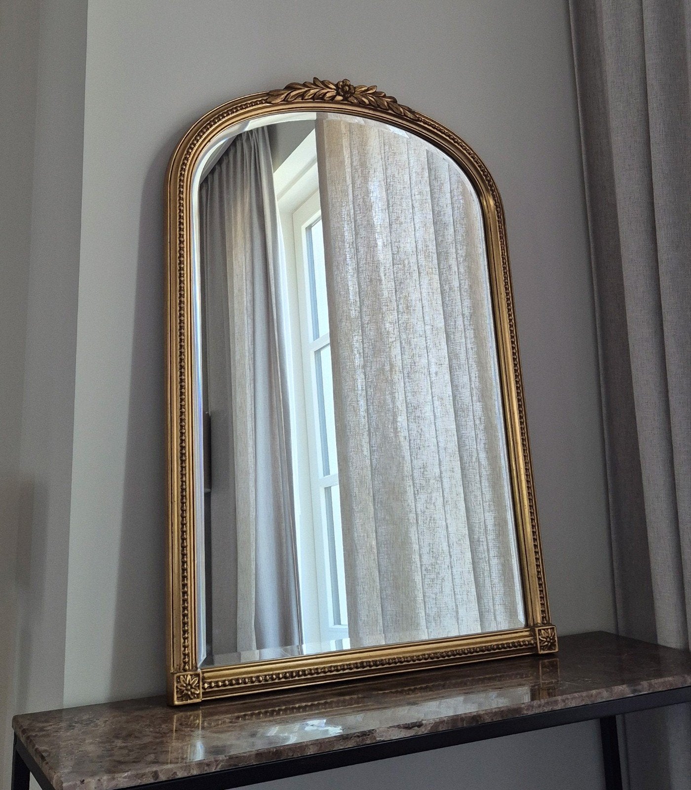 Gouden Vintage Spiegel Facet Geslepen DeKnudt 94x63cm, Gebruikt, Ophalen of Verzenden, Minder dan 100 cm, Rechthoekig