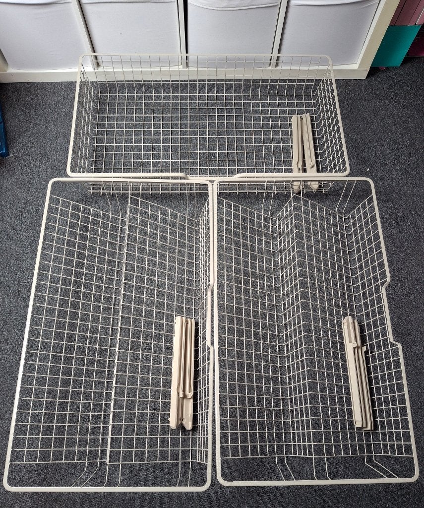 Set van 3 IKEA KOMPLEMENT draadmanden voor PAX kast, Ophalen, 50 tot 100 cm, Zo goed als nieuw, Minder dan 100 cm