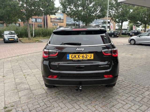 Jeep Compass 1.3T Longitude | Navi | Camera | Trekhaak | 80., Auto's, 15 km/l, 4 cilinders, Leder en Stof, Zwart