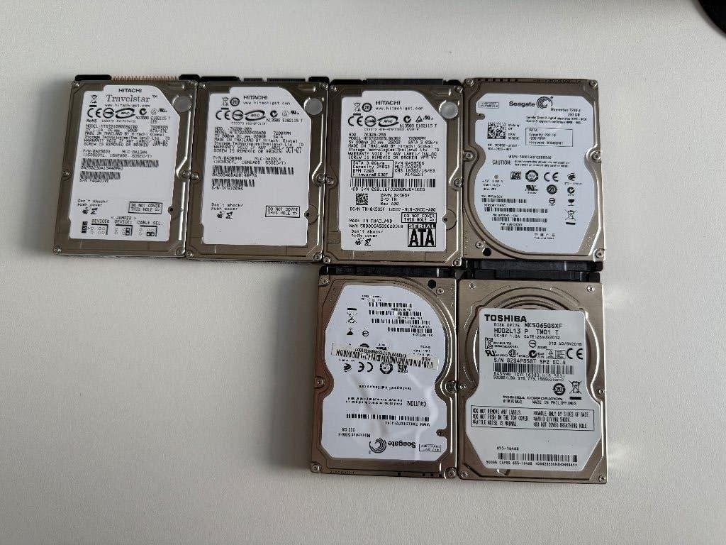 Laptop harddisks, Computers en Software, Harde schijven, Intern, Gebruikt, Ophalen of Verzenden, Diverse merken