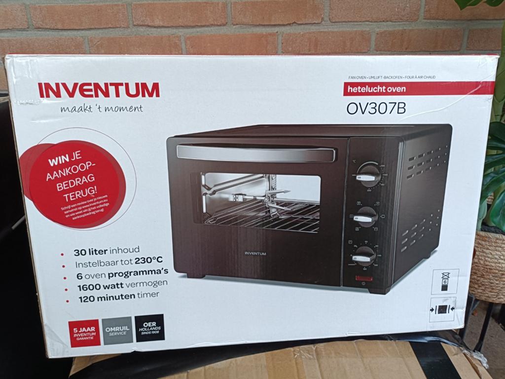 Inventum OV307B Heteluchtoven Camping - Zo goed als nieuw, Ophalen, Minder dan 45 cm, Hete lucht, Inventum