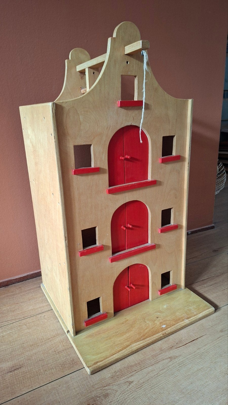 O Houten poppenhuis, grachtenpand, pakhuis, Ophalen of Verzenden, Gebruikt, Poppenhuis