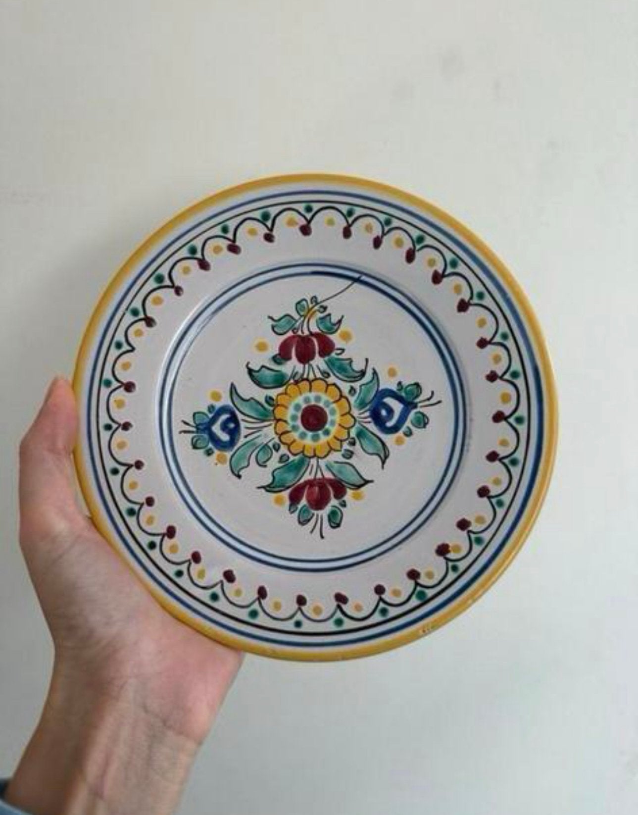Klein wandbord met bloemen en sierlijke elementen, Ophalen of Verzenden