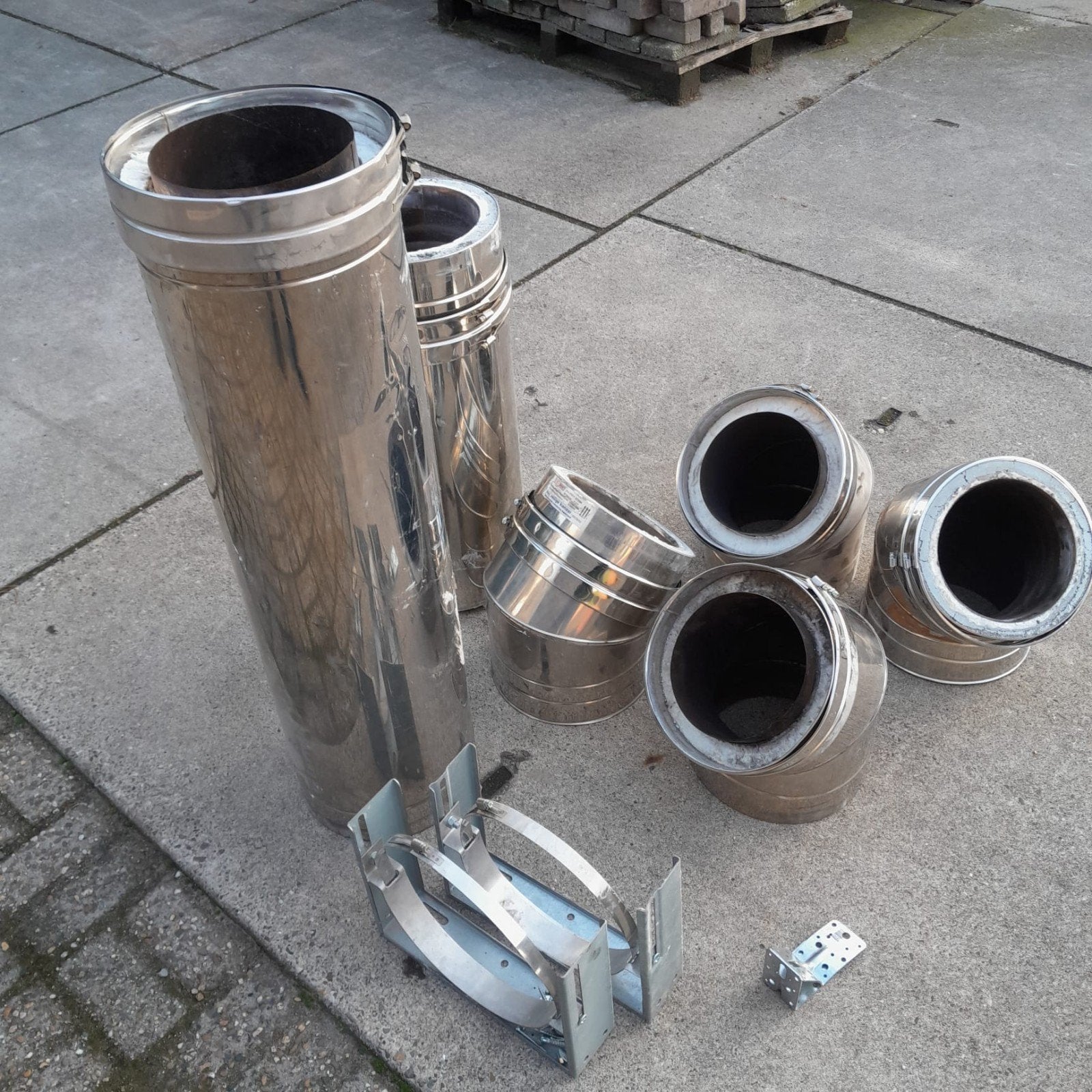 Isoduct rookkanaal RVS, Ophalen, Gebruikt, Gas, Houtkachel