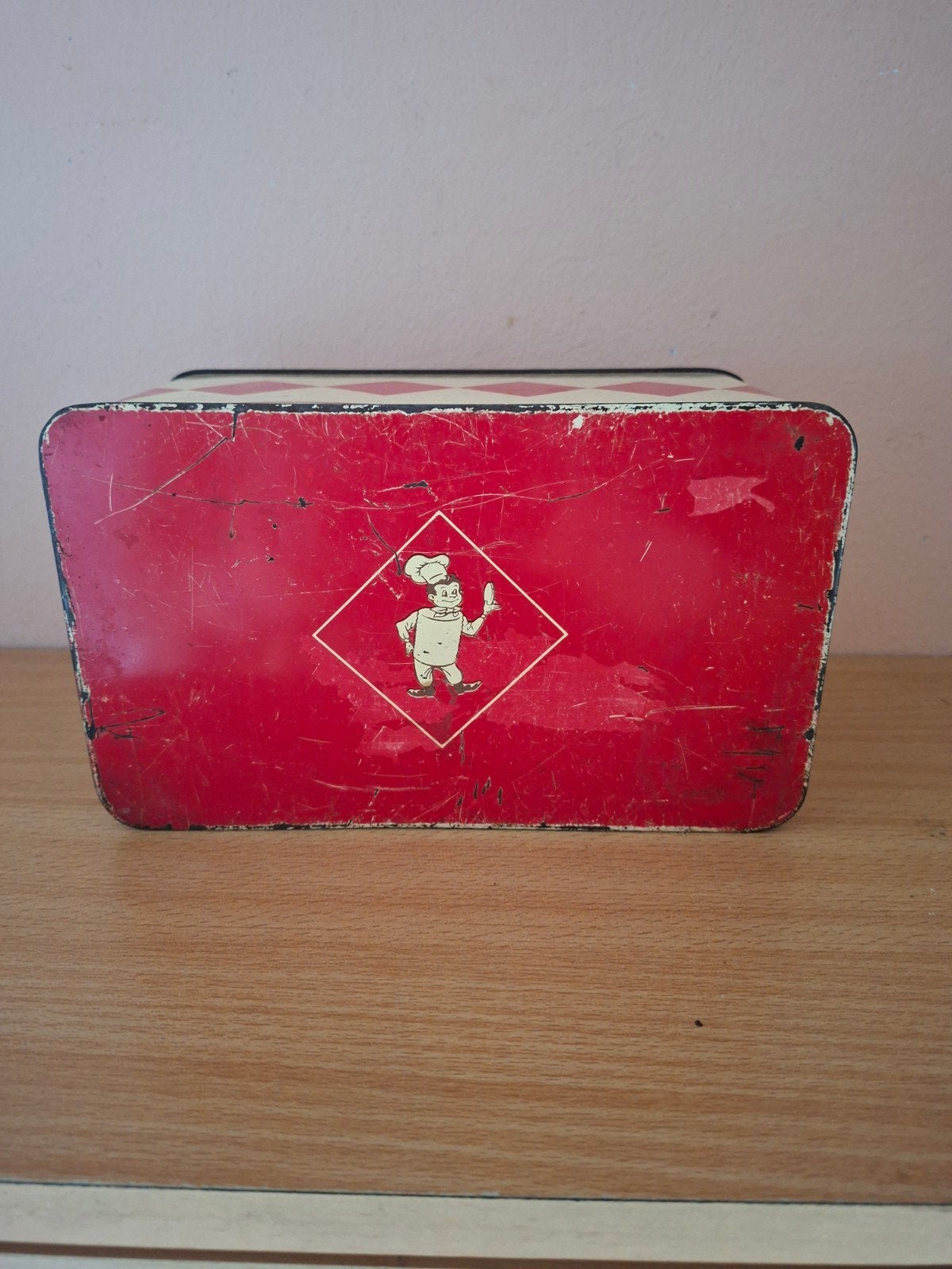 Vintage blikken doos van bolletje, Ophalen of Verzenden