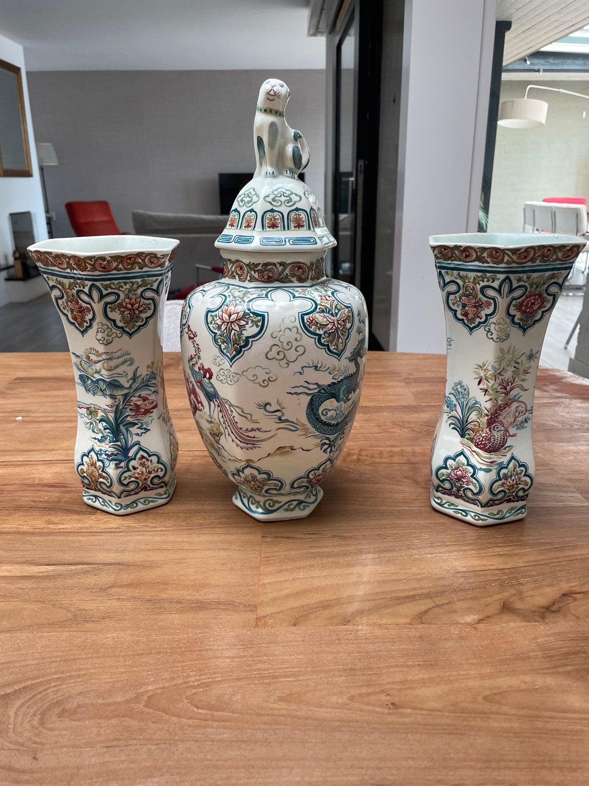 Boch Shanghai Handworked Vazen en Pot /kaststel met Deksel, Ophalen of Verzenden