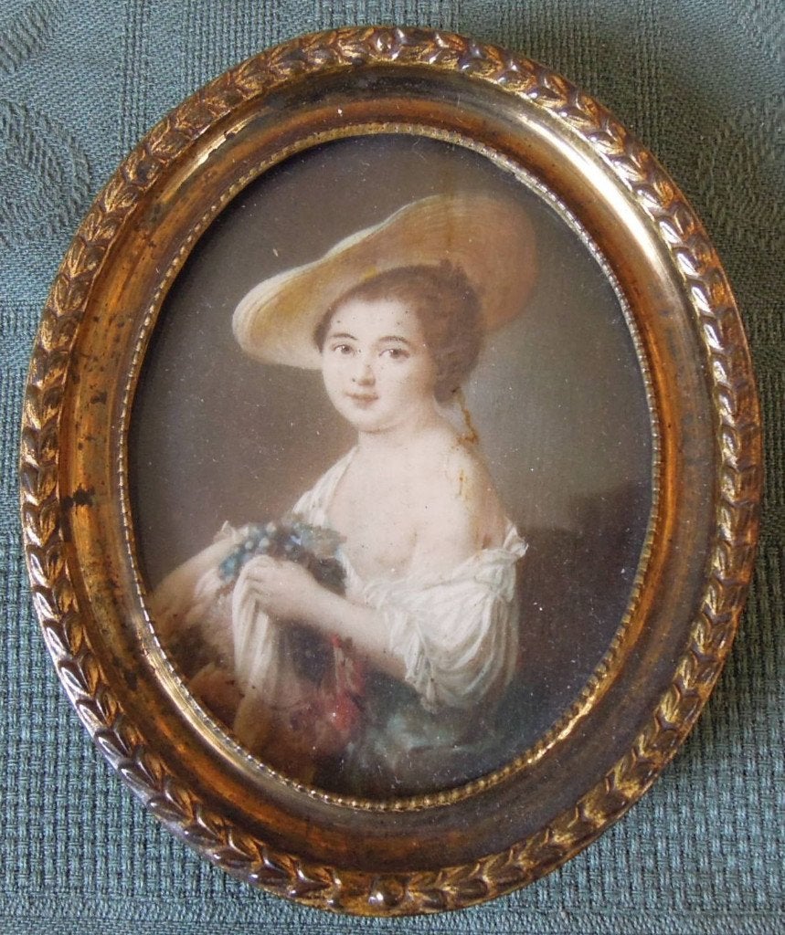 Nr H219: Ovaal koperen portretlijstje, Antiek en Kunst, Curiosa en Brocante, Ophalen of Verzenden