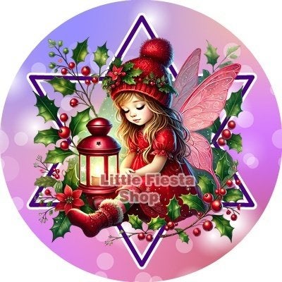 lf1265 luxe icing elfje kerst 20cm eetbare taart print, Ophalen of Verzenden, Nieuw, Taarten, Versiering