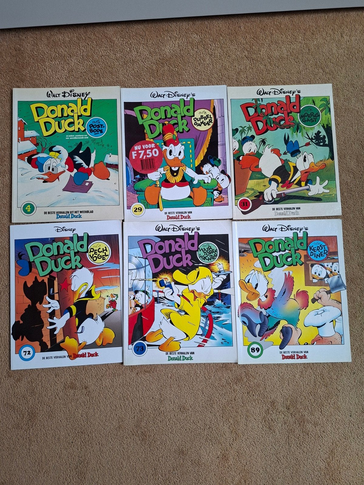 6 oude Donald Duckjes, in gelezen staat, Meerdere stripboeken, Ophalen of Verzenden, Gelezen, Walt Disney  Donald duck