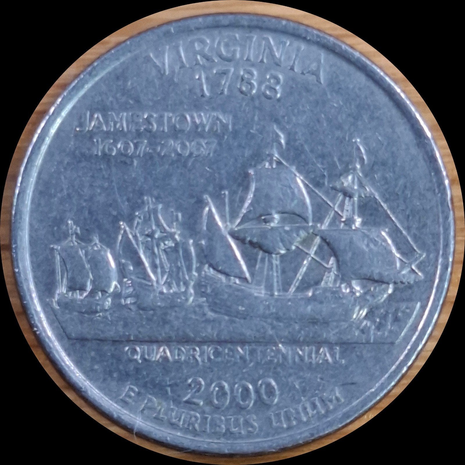 32# USA Quarter 2000D km309 Virginia, Ophalen of Verzenden, Noord-Amerika