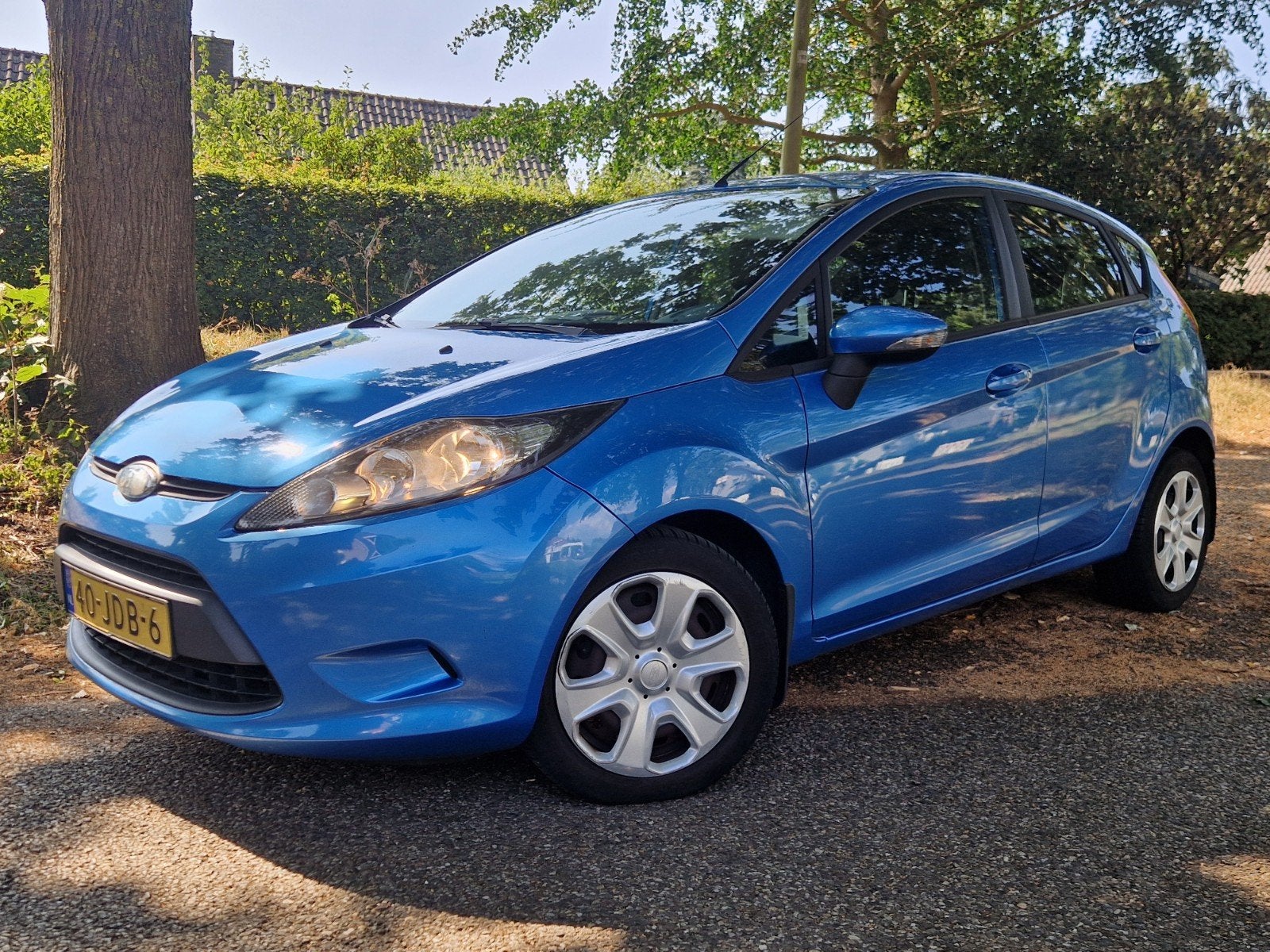 Ford Fiësta 5-Deurs 1.4  Airco/APK tot 04-27, Auto's, Voorwielaandrijving, 40 €/maand, Blauw, Origineel Nederlands