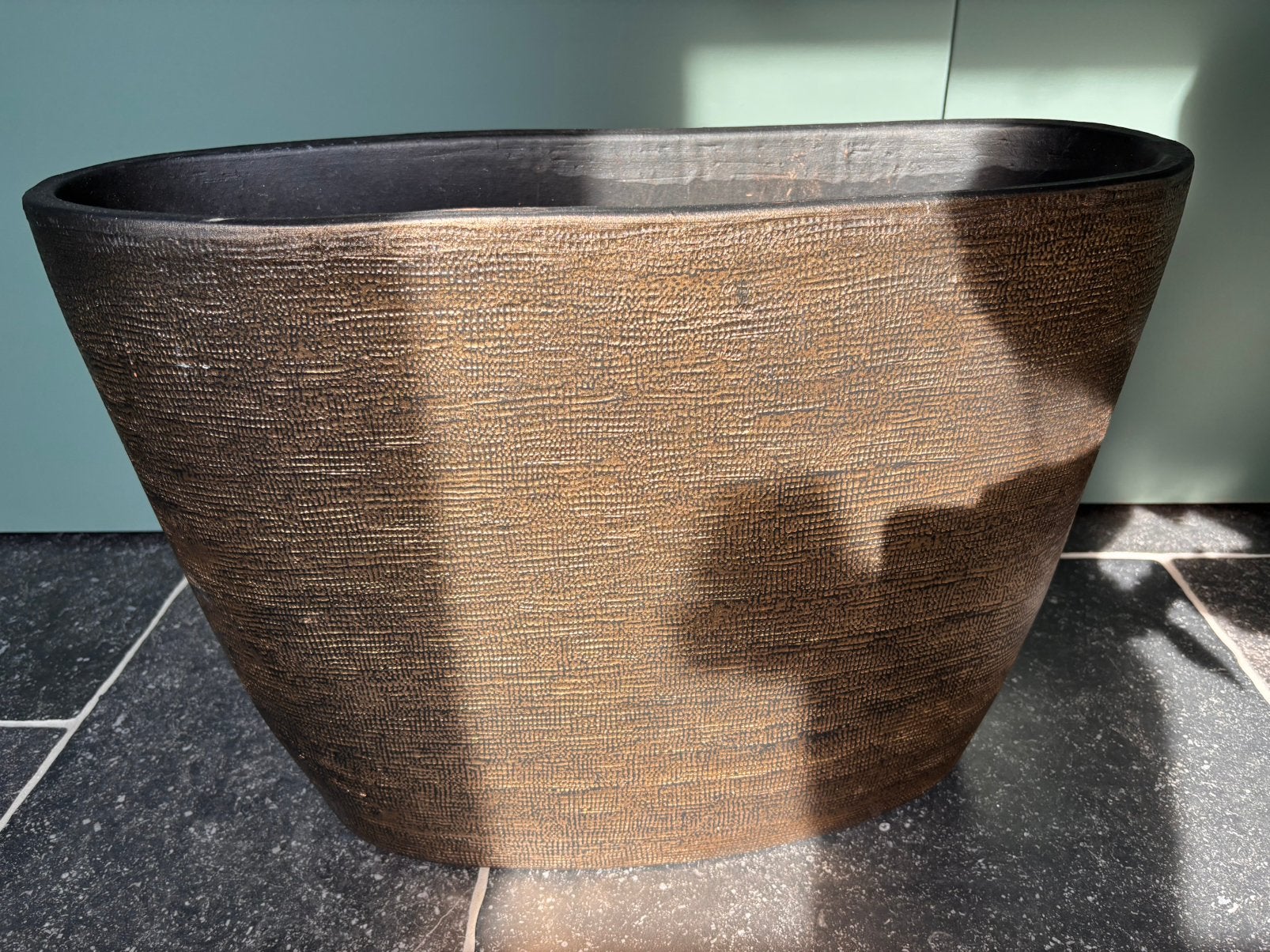 Hs potterie - ovalen pot, Ophalen, Rond, Zo goed als nieuw, Aardewerk