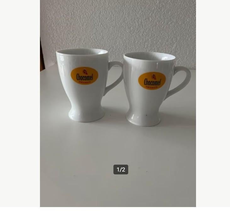 2 Chocomel Bekers, Overige materialen, Ophalen of Verzenden, Zo goed als nieuw, Overige stijlen