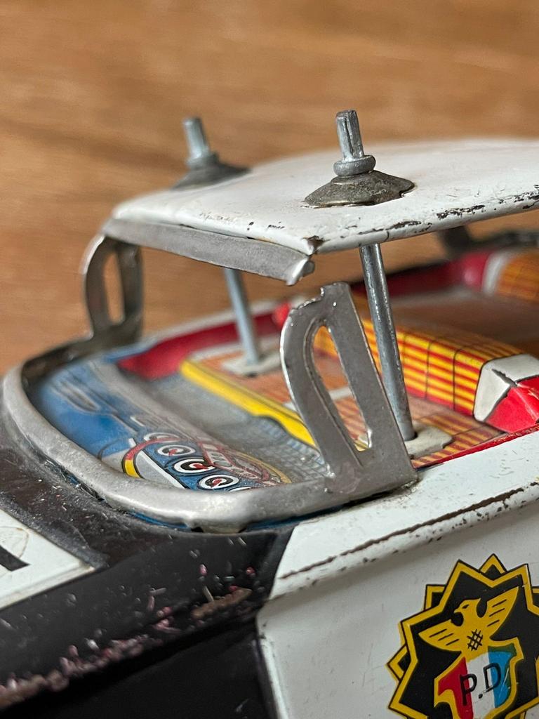Vintage blikken politieauto Chevrolet Impala, Overige merken, Gebruikt, 1:50 of kleiner, Auto