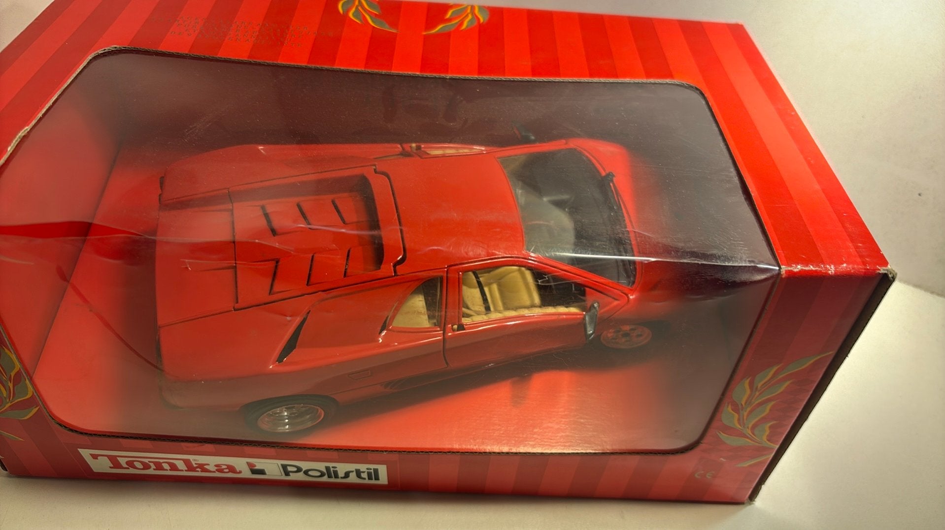 Lamborghini diablo red  polistil 1.18, Ophalen of Verzenden, A, A, A