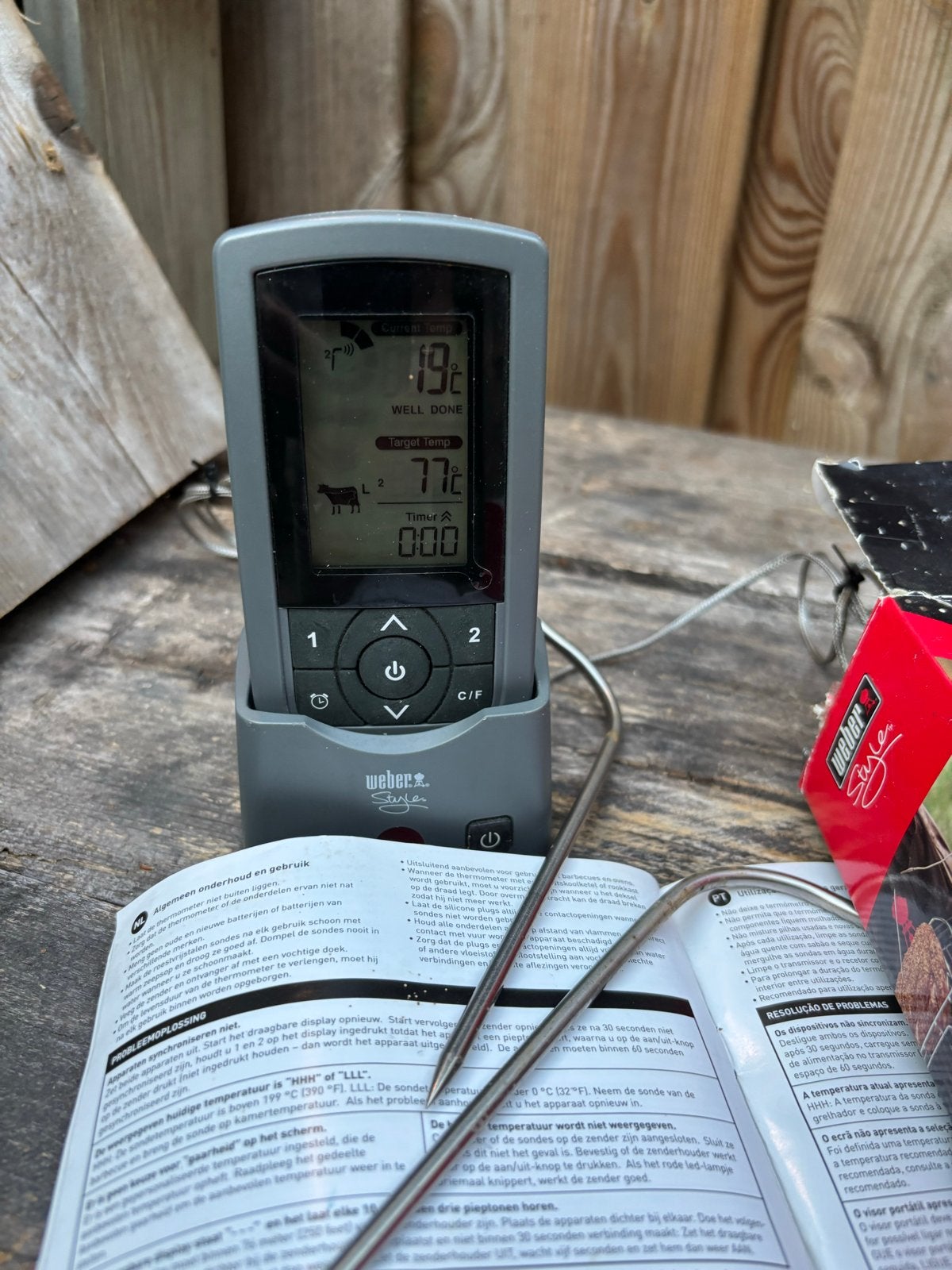 Weber Style draadloze thermometer met 2 sondes, Ophalen of Verzenden, Zo goed als nieuw