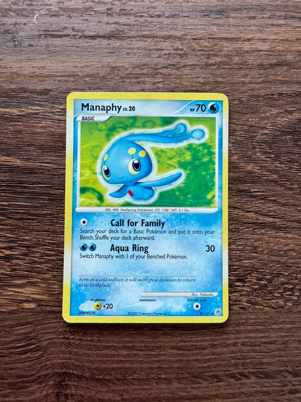 Manaphy Lv.20 (DP 9) Diamond & Pearl, Ophalen of Verzenden, Zo goed als nieuw