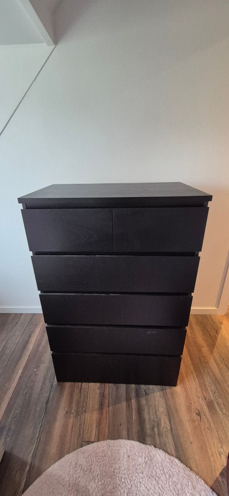 Malm ladekast zwart, Ophalen, 50 tot 100 cm, Zo goed als nieuw, 3 of 4 laden