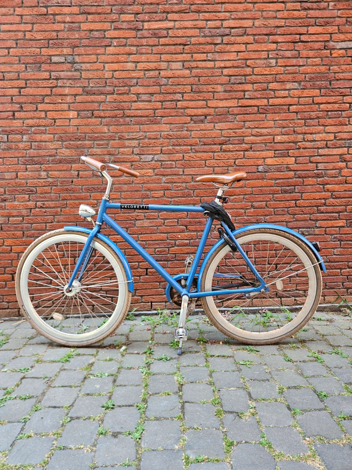 Veloretti herenfiets blauw, Fietsen en Brommers, Ophalen, Gebruikt, Velgrem, Overige merken