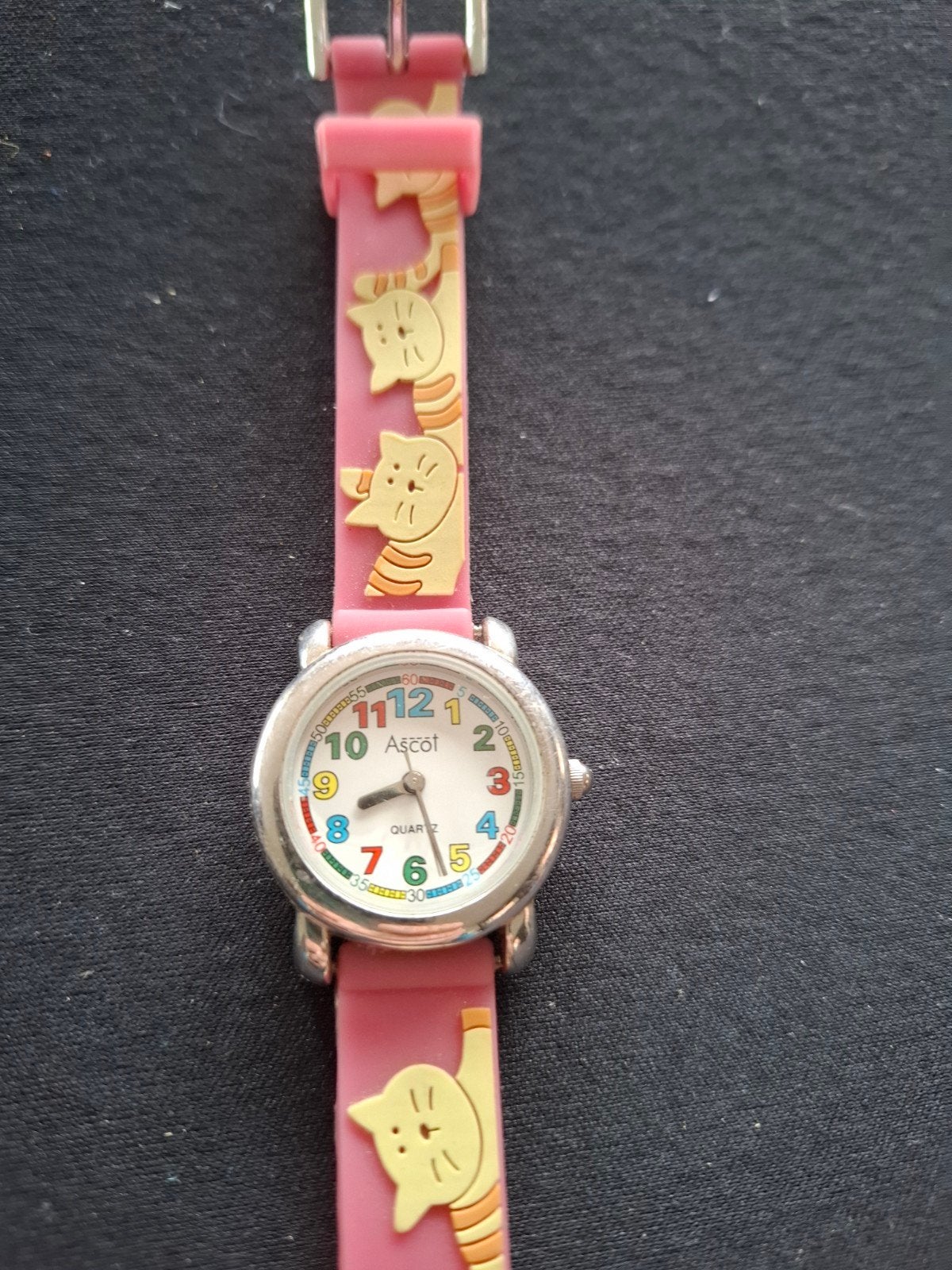 Lief kinderhorloge met katjes - geen batterij nodig!, Ophalen of Verzenden, Gebruikt, Roze, Meisje