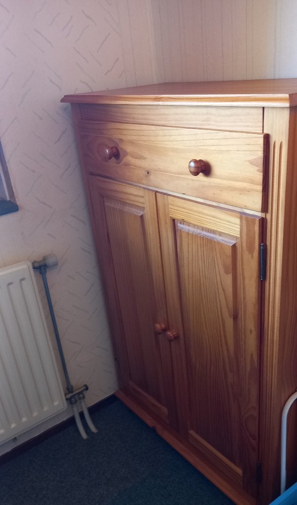 Houten kast met lade en planken, Ophalen, 1 of 2 laden, 50 tot 100 cm, Zo goed als nieuw