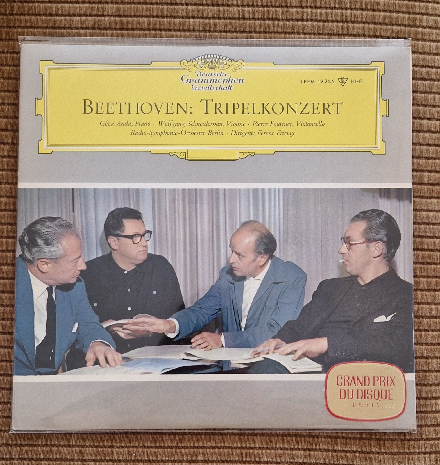 ZELDZAAM – Beethoven Tripelconcert – Fricsay – DG LPEM 19236, Ophalen of Verzenden, Classicisme, Zo goed als nieuw, Overige formaten